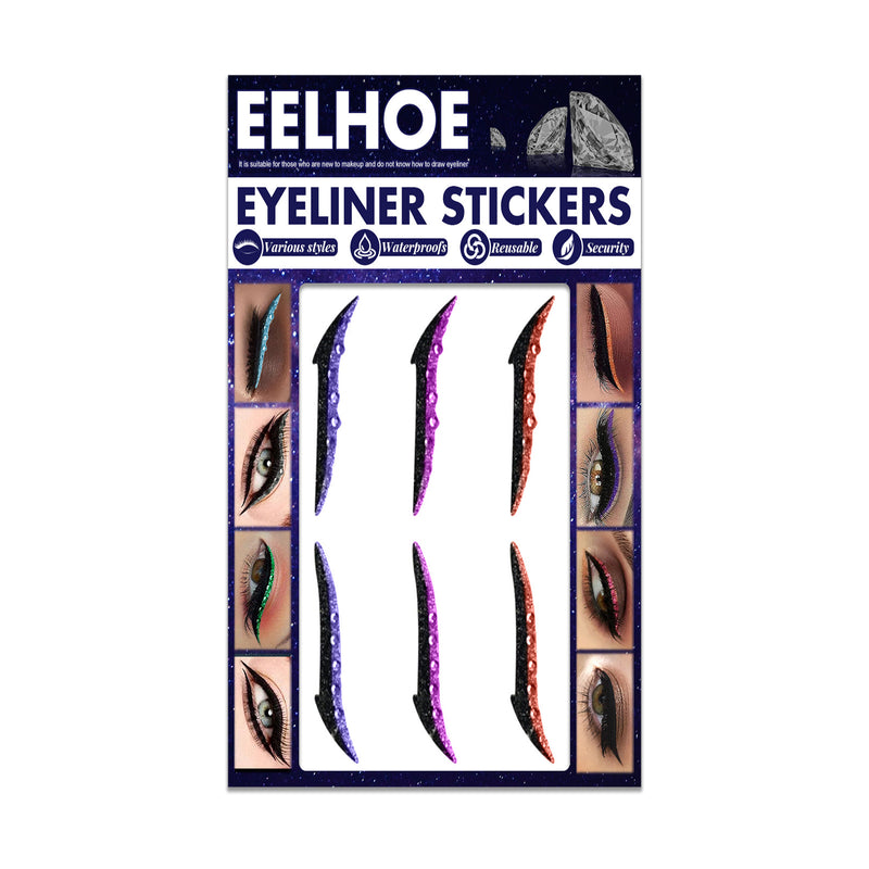 Colored Diamonds Eyelid Line Sticker Waterproof Self-adhesive