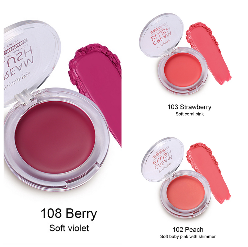 3 set PHOERA Makeup Cream Blush Strawberry , peach  and Berry 