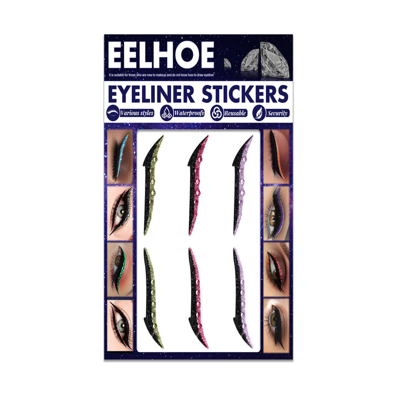 Colored Diamonds Eyelid Line Sticker Waterproof Self-adhesive