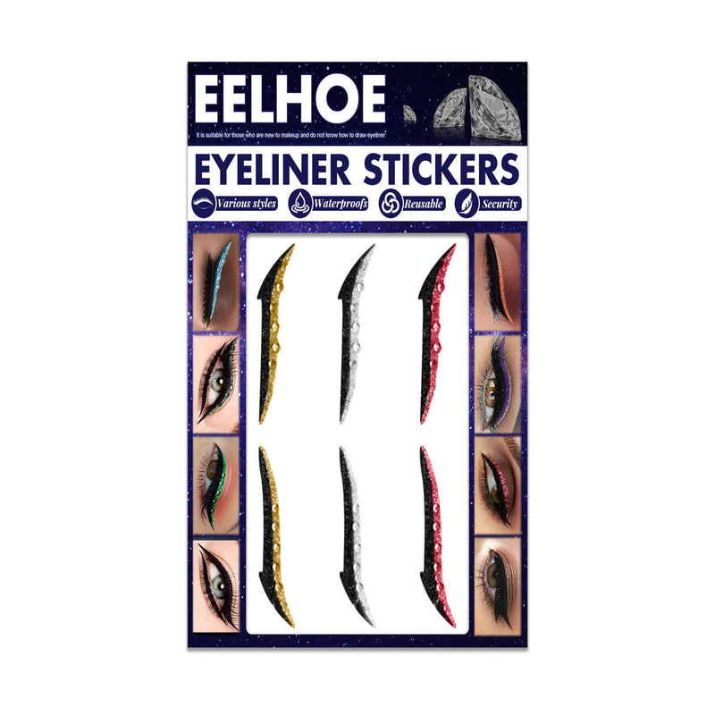 Colored Diamonds Eyelid Line Sticker Waterproof Self-adhesive